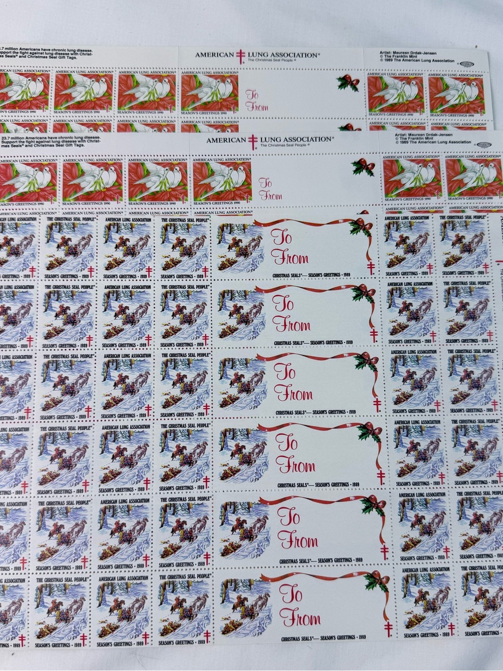 Vintage American Lung Association “Cinderella” Stamp Seals Seasons Greetings